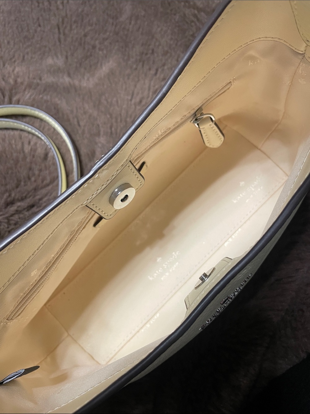 kate spade soft yellow Pebbled Leather crossbody bag - Picture 5 of 7